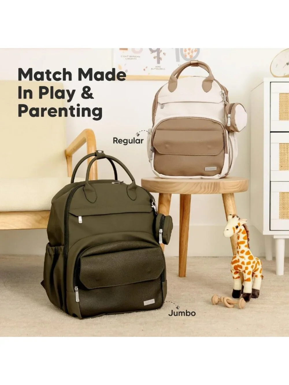Multifunctional Waterproof Diaper Bag Backpack - Compact 18L, Unisex, Travel